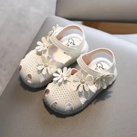 2020 summer new baby sandals girls sandals korean soft bottom toddler shoes girls princess fashion flower shoes