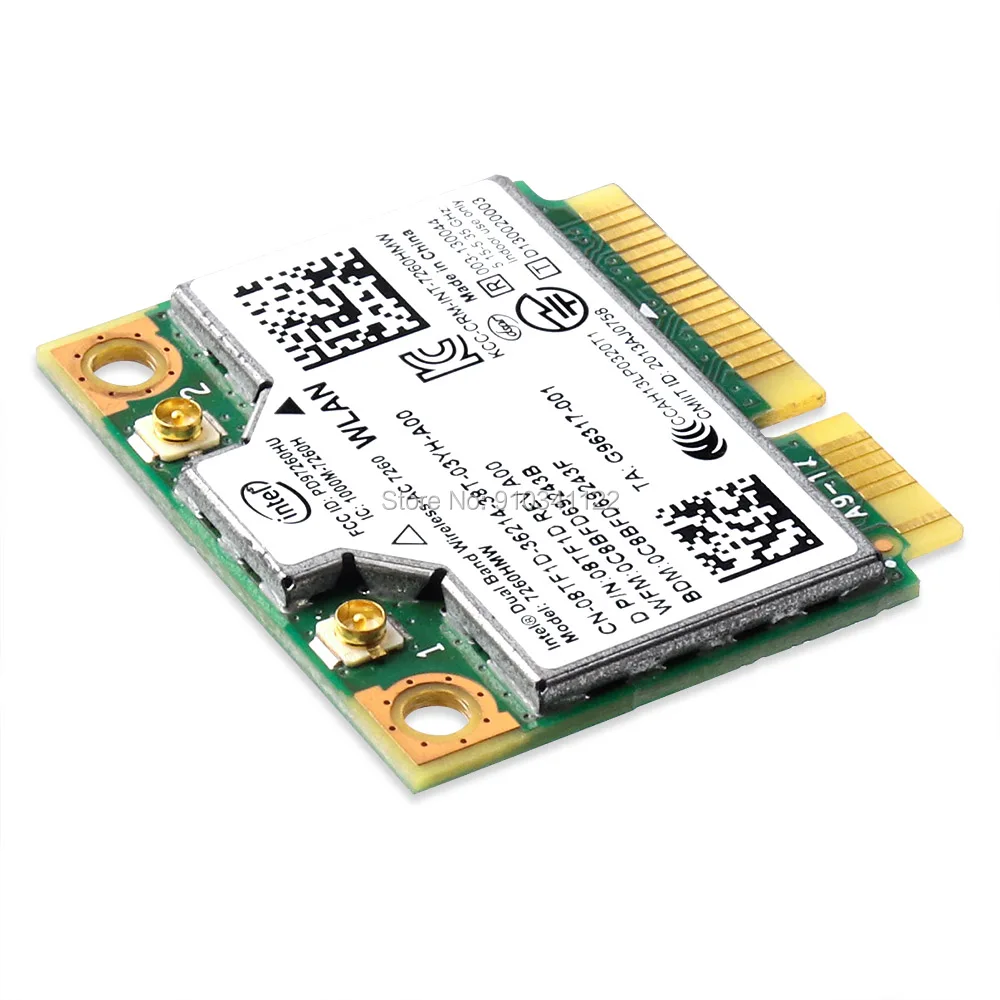 AC7260 Двухдиапазонная Беспроводная-ac 7260 7260HMW + Bluetooth 4 0 867 Мбит/с IEEE 802.11ac PCIe Половина