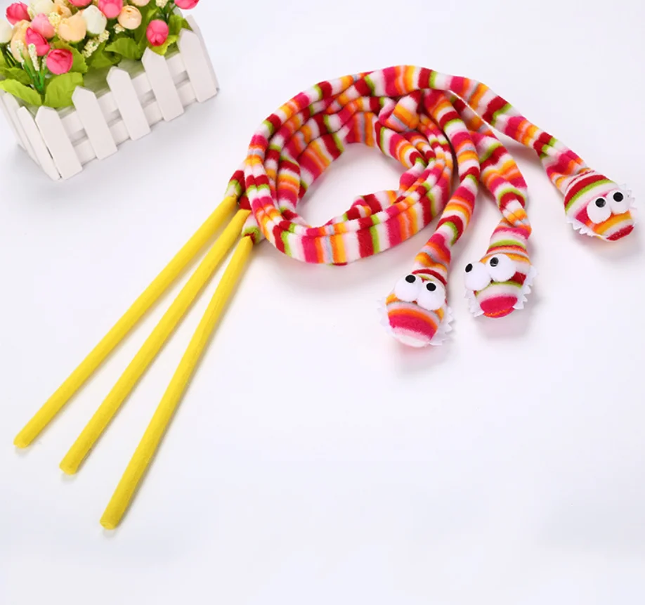 Игрушка для домашних кошек Радужная нарисованная змея игрушка кота Кот горячая