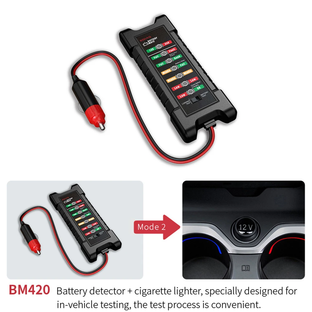 

1PC Car Battery Detector 6 LED Display Digital Test Tool Truck Loading Tester Diagnostic Tool Auto Battery Tester For Car