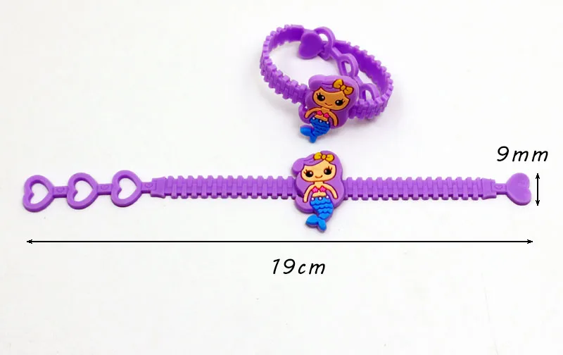 6 шт. браслет из ПВХ в виде единорога русалки динозавра мультяшный спортивный