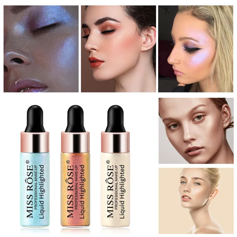 Блеск для макияжа лица хайлайтер крем 5 цветов жидкие тени век сияющий Желейный