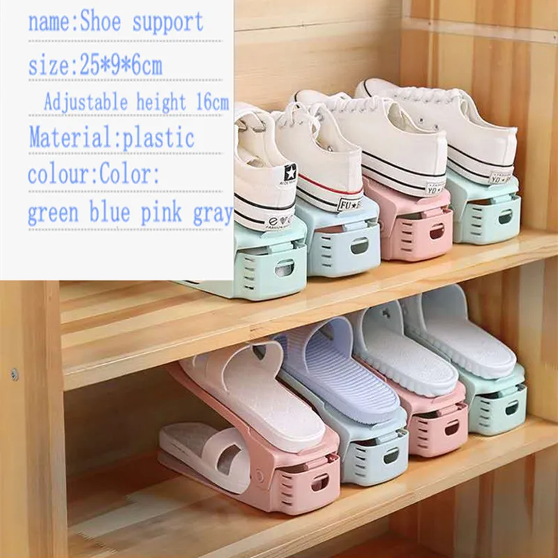 

Durable Adjustable Shoe Organizer Footwear Support Slot Space Saving Cabinet Closet Stand Shoes Storage Rack Shoebox