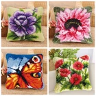 Цветочный ковер с застежкой-защелкой, наволочка с застежкой-защелкой, ковер с вышивкой, наборы из фоамирана и холста, наволочка, подушка, фоамиран, сделай сам