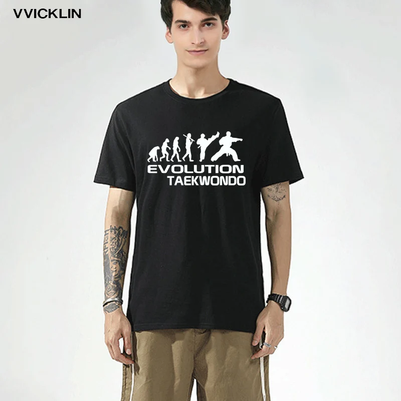 Футболки для мужчин с принтом Борьба тхэквондо летняя модная Стильная хлопковая