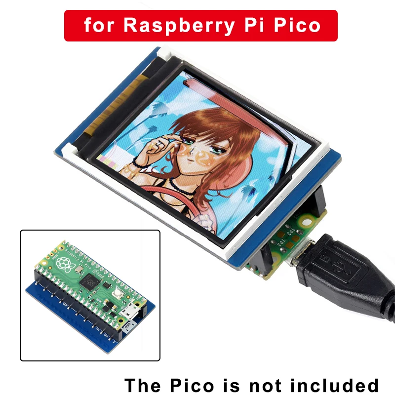 Raspberry Pi Пико модуль экрана TFT 1 8 дюймов Дисплей 65K RGB Цвет 160 × 128 SPI Inteferface встроенный