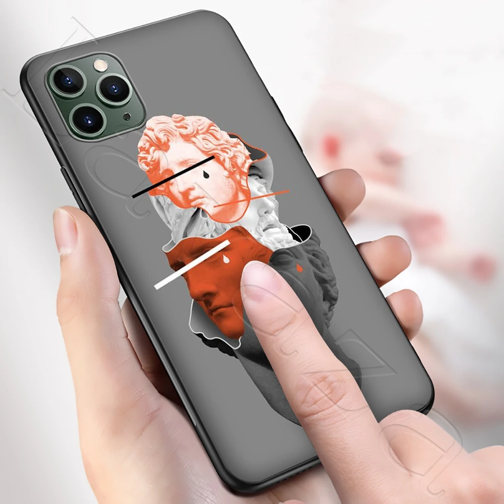 Силиконовый мягкий чехол Lavaza с изображением статуи Микеланджело для iPhone 12 Mini 11 Pro