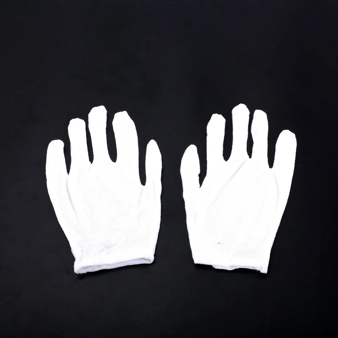 

12 пар, белые эластичные перчатки из мягкого хлопка
