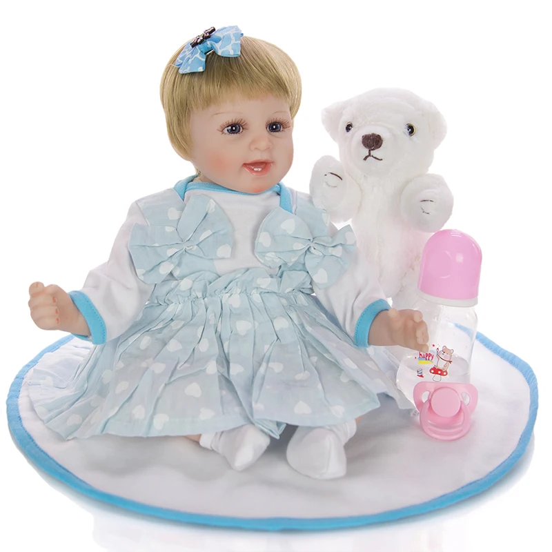 Кукла реборн силиконовая Мягкая 46 см кукла младенец со светлыми волосами подарок