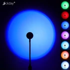 Проекционная лампа С закатом, радужная атмосфера, 7 цветов, 14 режимов, настенный Декор для дома, спальни, магазина, ночсветильник с питанием от USB, 10 упаковок