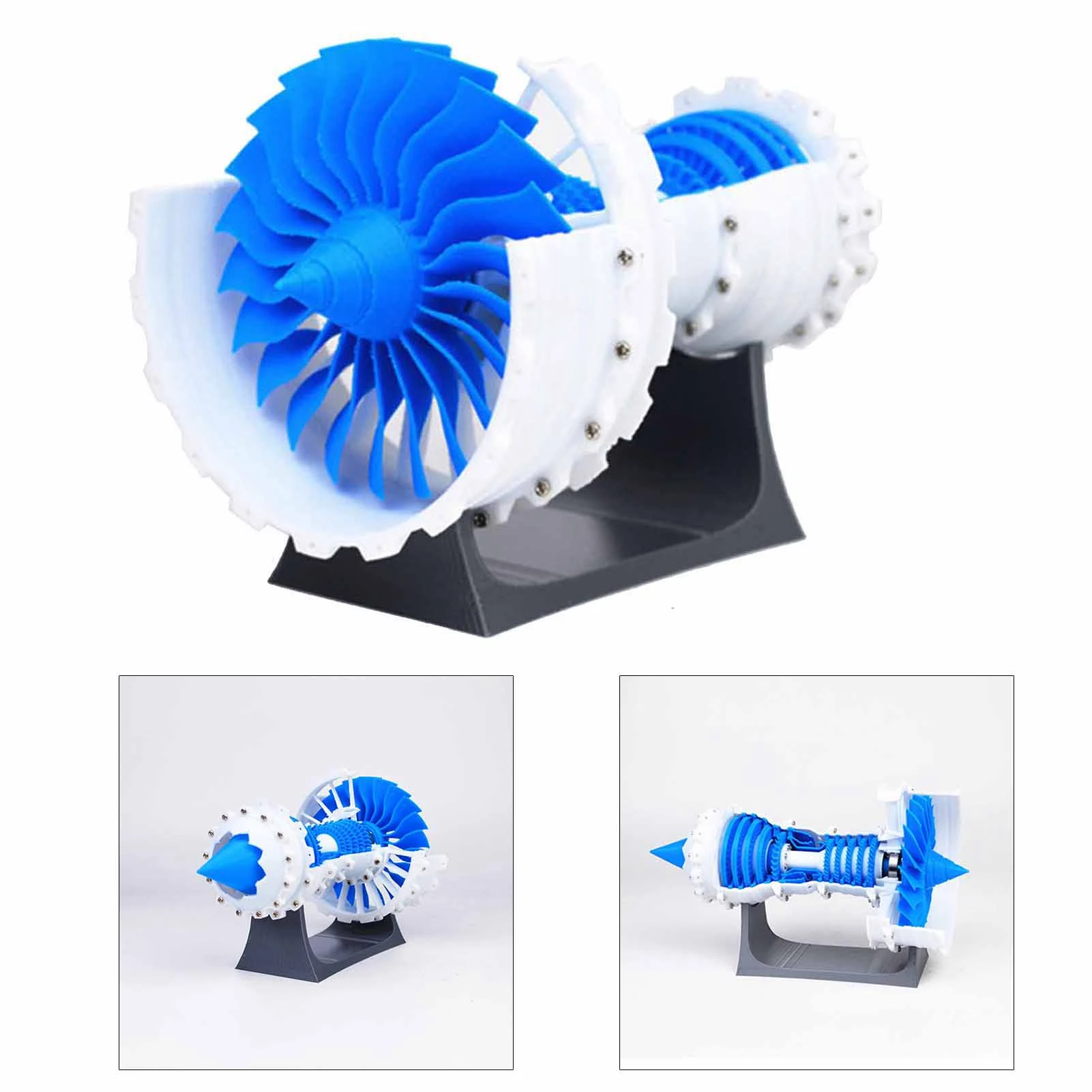 

3D Printed Jet Engine Model Aircraft Supercharged Engine w/ Sawtooth Nozzle
