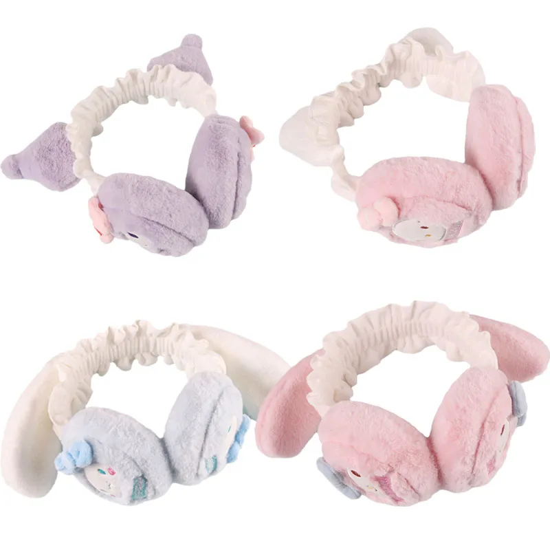 

Kawaii Kuromi My Melody Cinnamoroll Kt зимний модный сохраняющий тепло ушной обогреватель аниме милая плюшевая повязка на голову для девушек наушники накла...