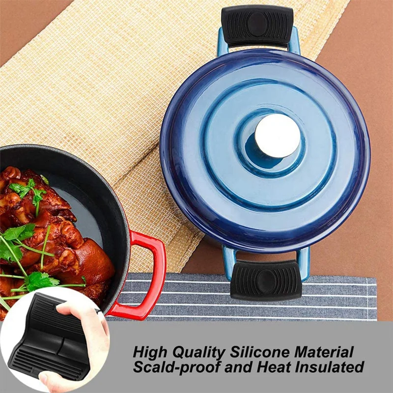 

7 PCS Silicone Hot Handle Cover Holders and Pot Holders Heat Resistant, Kitchen Hot Pads and Pot Holder Sleeves