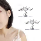 Женские серьги-пусеты с опалом Todorova, серьги-пусеты в стиле панк, летучая мышь, Ювелирное Украшение