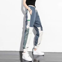 2020 autumn cotton cargo pants womens stitching normcoreminimalist street slimming beam feet large size trousers women fashion