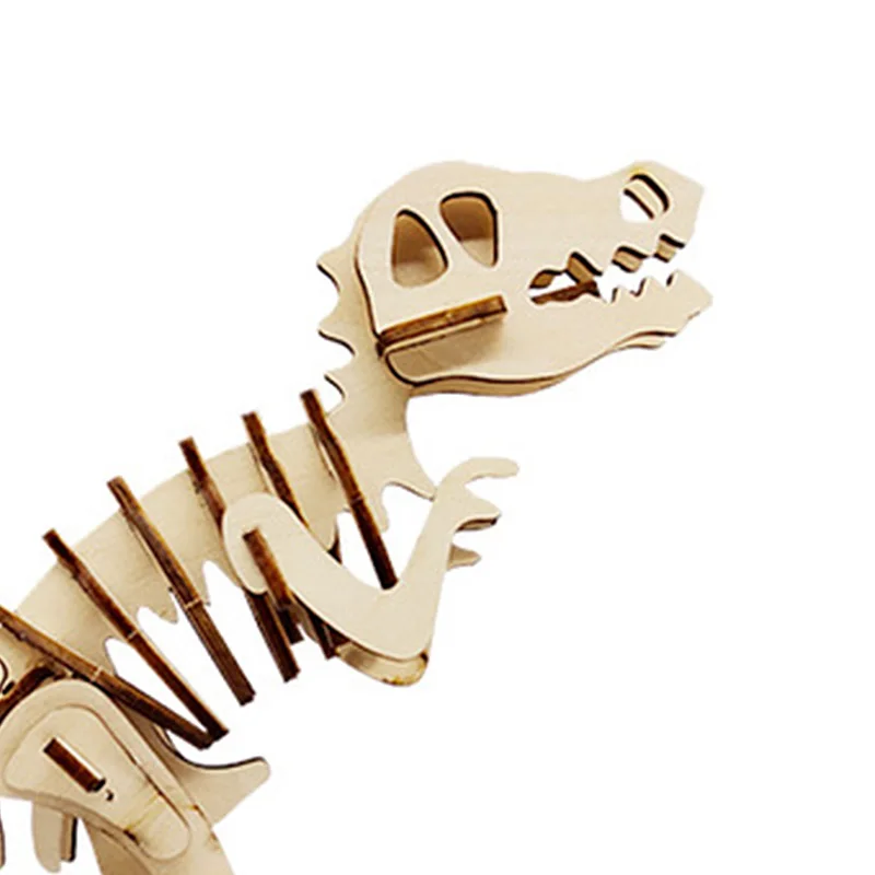 

Wooden dinosaur building blocks 3D dinosaur model dinosaur puzzle handmade 2021DIY assembled toy children's big gift