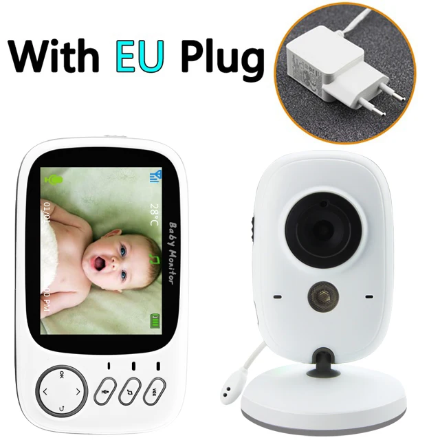 EU plug VB603 беспроводной цветной видеоняня с 3,2 дюймовым ЖК-дисплеем 2 способа аудио разговора ночного видения камеры наблюдения безопасности няня - Цвет: EU plug
