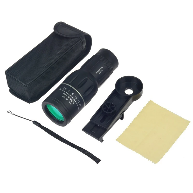 

New Hot 16X52 Magnify Optical HD Lens Monocular Telescope with Tripod and Clip for Universal Phone