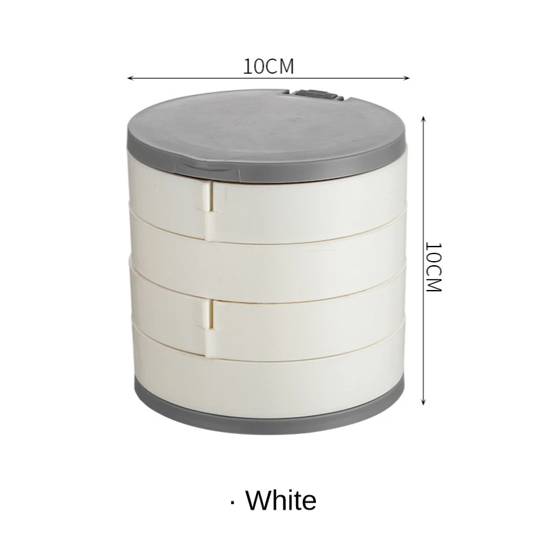 

Jewelry Storage Box Multilayer Rotating Jewelry Stand Earrings Ring Box Cosmetics Beauty Container Organizer with Mirror