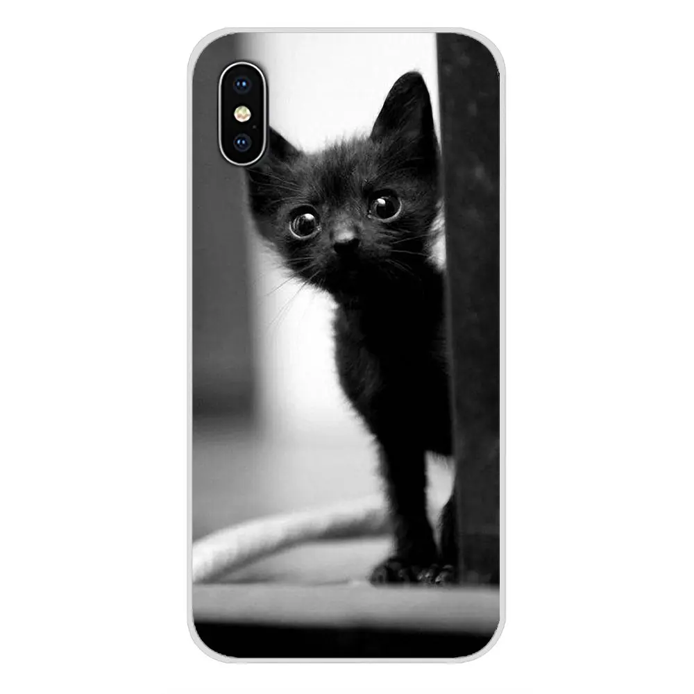 images 6 Для samsung Galaxy S3 S4 S5 Mini S6 S7 Edge S8 S9 S10 Lite Plus Note 4 5 8 9 Милая Черная кошка большой глаз прозрачный чехол из ТПУ - Цвет: images 6