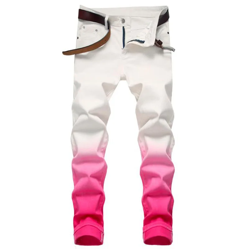 2022 новые модные мужские хлопковые джинсы эластичные тонкие белые скинни брюки
