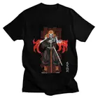 Мужская футболка с черепом kyoтрико ренгоку, новинка, Аниме Манга, рассекающий демонов, футболка с коротким рукавом, уникальная футболка, хлопковые футболки, топы, одежда