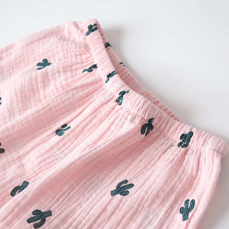 

100% Cotton Cactus Printed Pajamas Women Long Sleeve Spring Summer 2021 Home Clothes For Lady Pijamas 2pcs Loungewear Loose