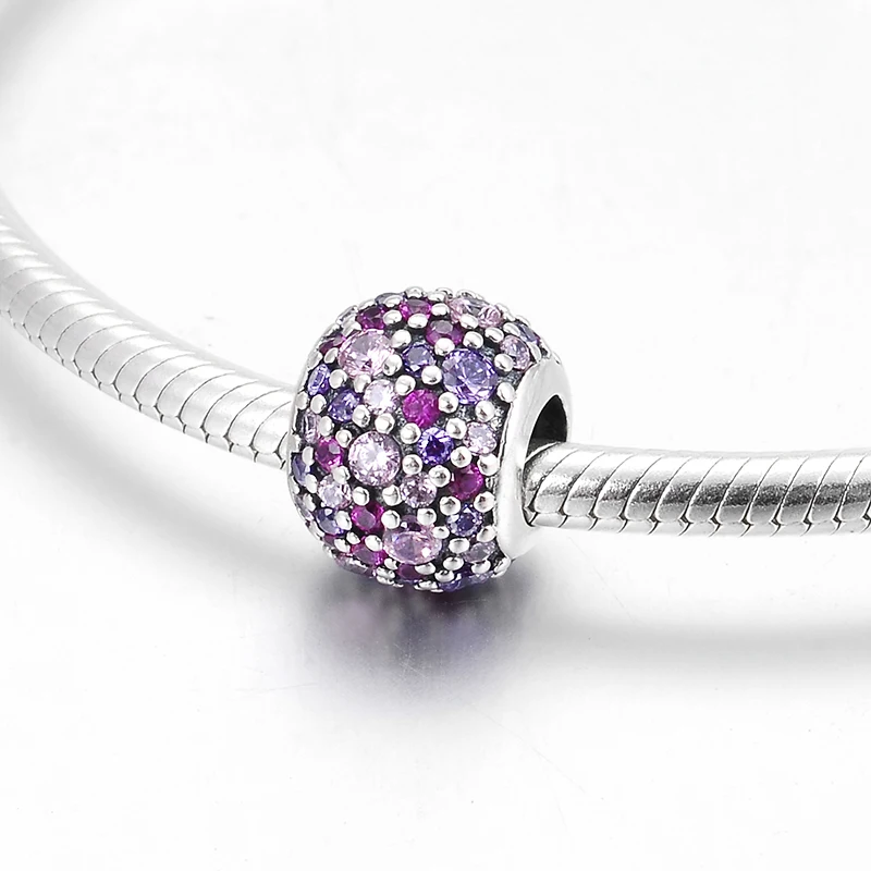 Мода Настоящее серебро 925 пробы очаровательное как кристалл розовый CZ прекрасные