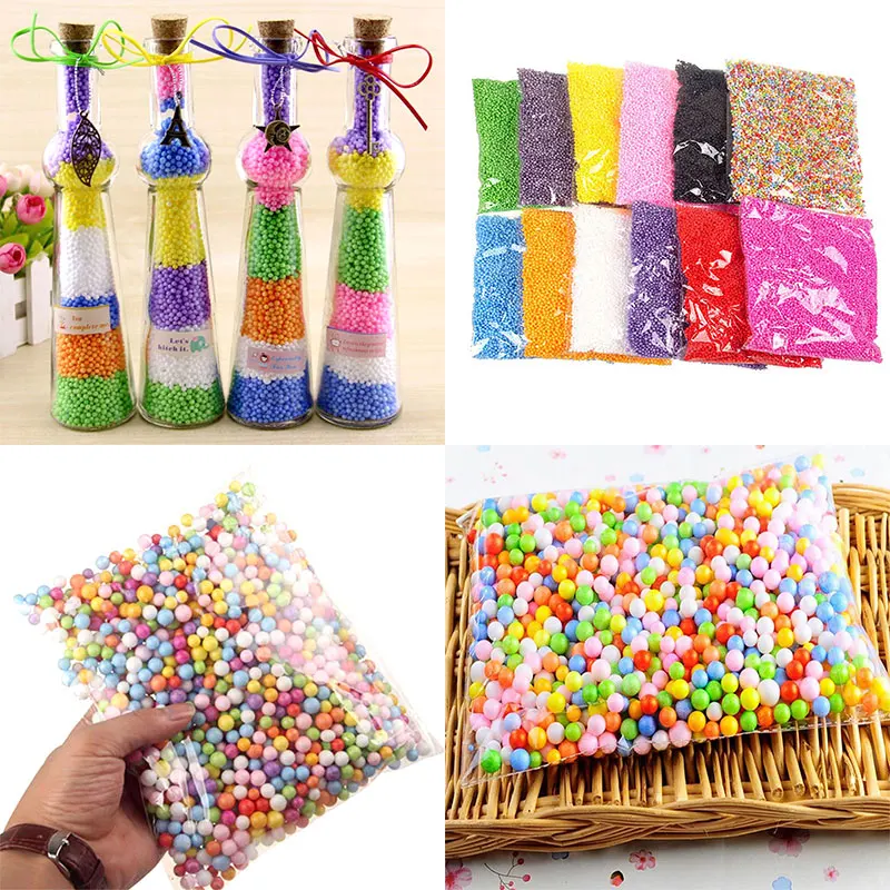 

Festivel Craft Styrofoam Balls Foam Multi-Purpose Craft Supplies Plastic Decoration Colorful Foam Beads Glitter Mini