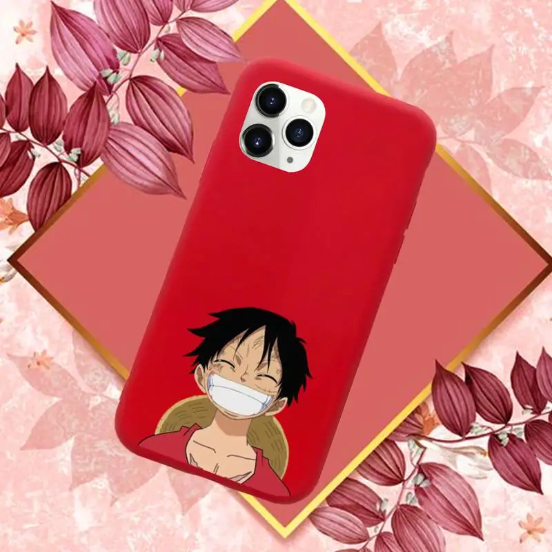 

One piece Phone Case Red Candy Color for iPhone 11 12 mini pro XS MAX 8 7 6 6S Plus X SE 2020 XR
