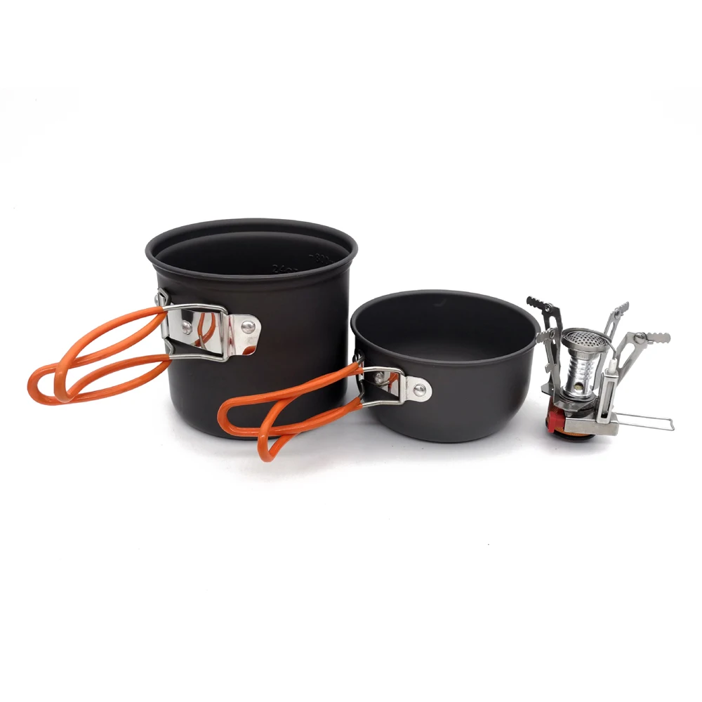 Lixada комплект из 3 предметов алюминиевая кастрюля для пеших прогулок набор посуды