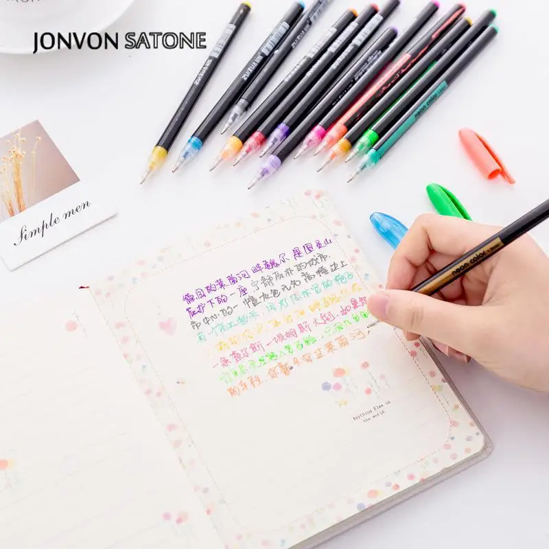 Перьевая ручка Jonvon Satone 36/48 цветов набор для рисования с гелем школьные