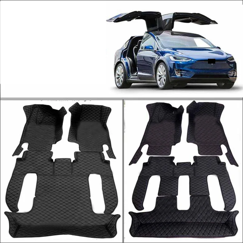 

Автомобильный напольный коврик из волоконной кожи для Tesla Model X 2015 2016 2017 2018 2019 2020 5 6 7 наклейка на сиденья