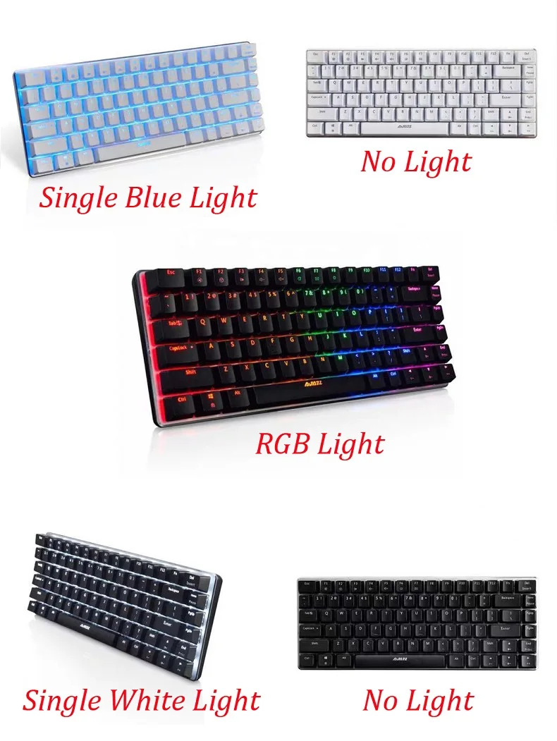 Mechanical Gaming Keyboard 18 Mode RGB Backlit USB Wired 82 Keys Blue/Black Axis for Professional Gamer Notebook PC | Компьютеры и
