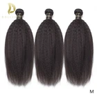 Афро кудрявые прямые человеческие волосы пряди 28 30 дюймов длинные перуанские волосы плетение 3 пряди 100% человеческие волосы для наращивания yaki прямые hai