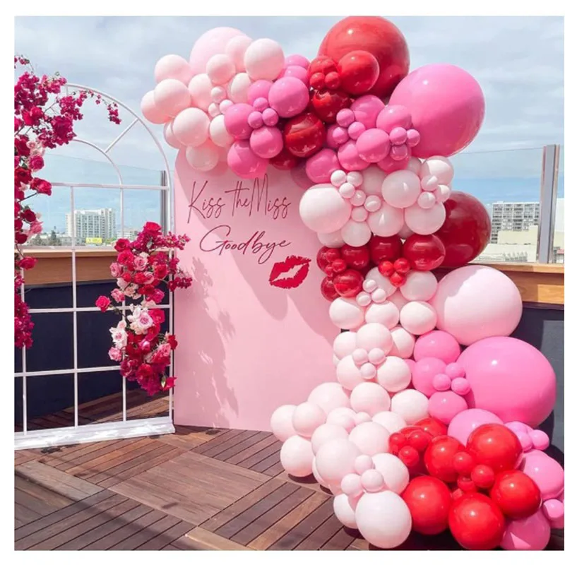 

Macaron Red Pink Balloon Garland Arch Kit Wedding & Engagement Birthday Party Latex Ballon Valentine's Day Party Decor Globos