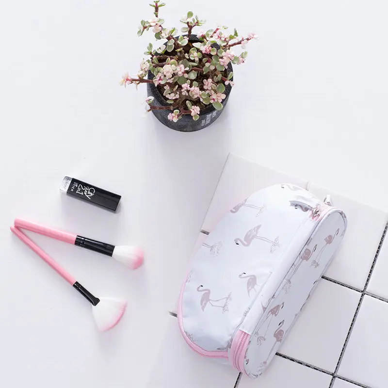 

Makeup Bag Fresh and Simple Double-layer Portable Folding Travel Toiletries Waterproof Storage Bag Clutch
