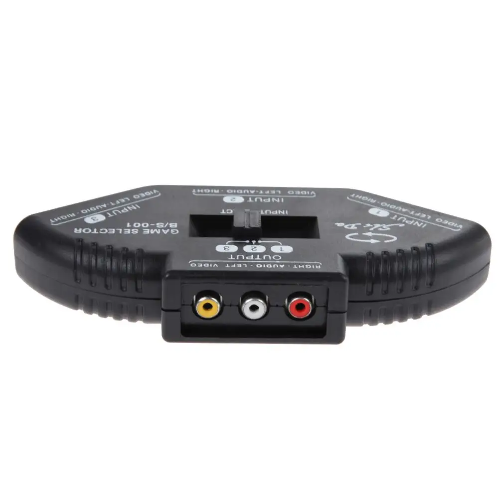 3-Way Audio Video AV RCA Black Switch Selector Box Splitter with/3RCA Cable for XBOX DVD PS2 | Электроника