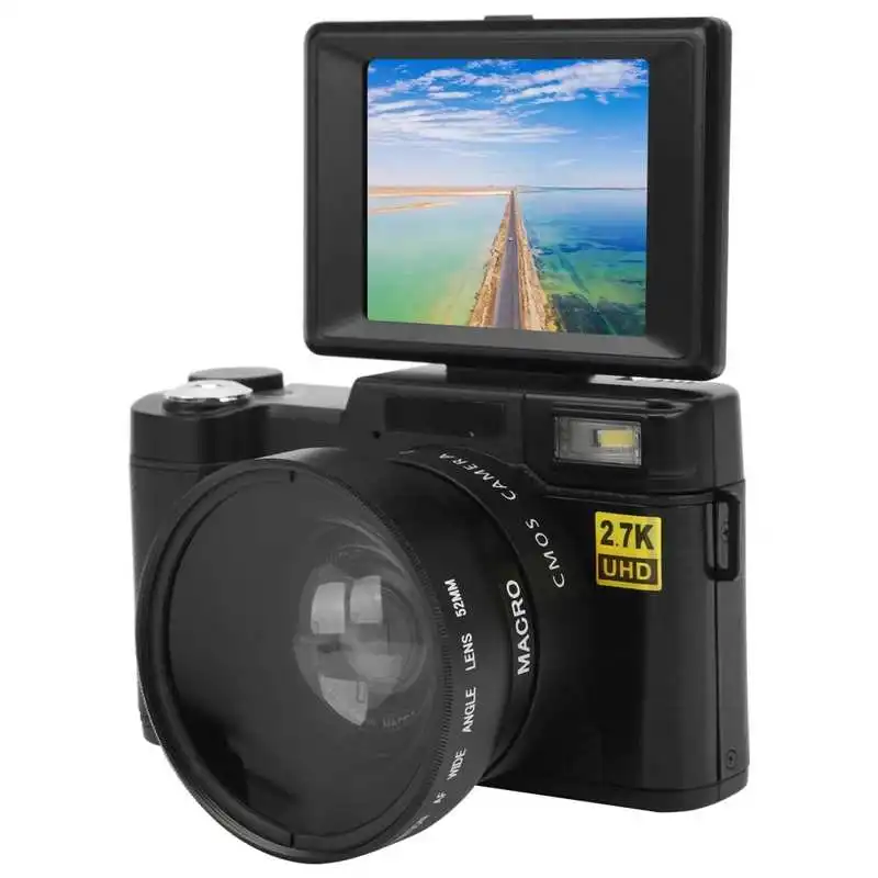 

Цифровая камера 30MP с поворотом на 180 градусов, 3-дюймовый ЖК-дисплей, видеокамера 2,7 K с широкоугольным объективом, камера с откидным экраном