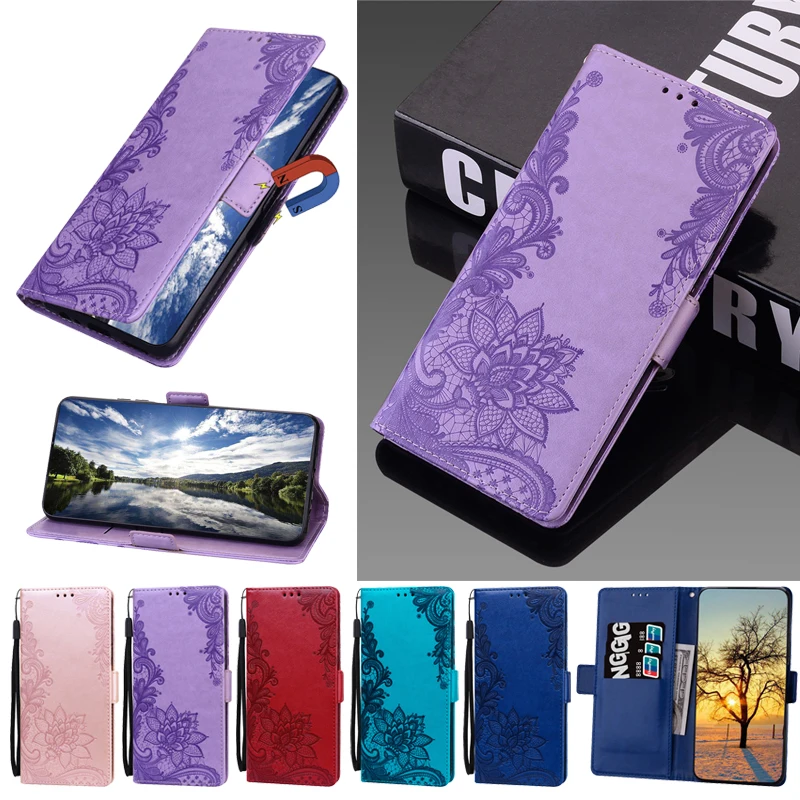 

Lace Flower Flip Leather Case For Xiaomi Redmi 9T 9AT 9A 9C NFC 9 Prime Redmi9 A T C AT Power 9CNFC Floral Book Wallet Cover