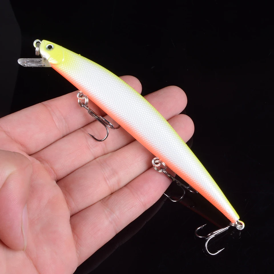 1 шт. 12 5 см г Minnow Рыбная приманка вобблер с 6 # крючки плавающая твердая рыболовные