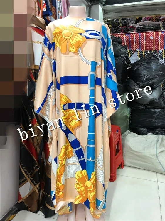 Длина платья: 128 см, обхват груди: 176 см, новинка, модные платья с принтом Базен, Дашики, женское длинное платье/платье Yomadou, цветной узор, большие размеры - Цвет: AS PICTURES