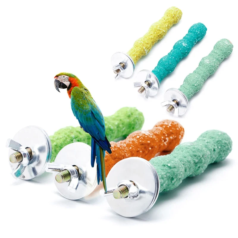 

Pet Paw Grinding Cage Perchs Stand 1pc 8cm For Bird Parakeet Parrot Toys Random Colors