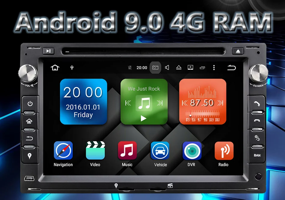 Eunavi Восьмиядерный 4 Гб ОЗУ 2 din Android 9,0 7 ''автомобильный DVD gps Navi для VW Glof Bora Passat Mk5 Golf Mk4 Polo сиденье Jetta