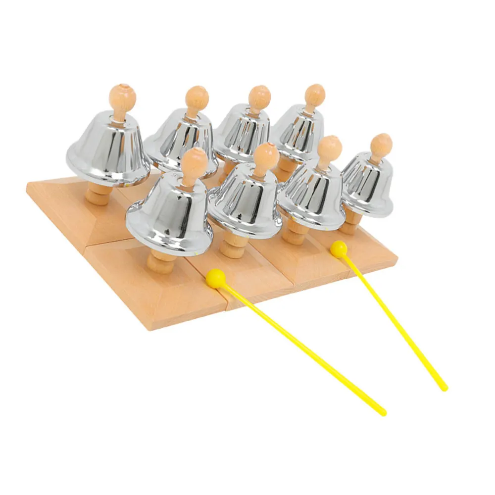 

8pcs Durable 8-tone Melody Bell 8 Tones Wooden Alloy Puzzle Instrument