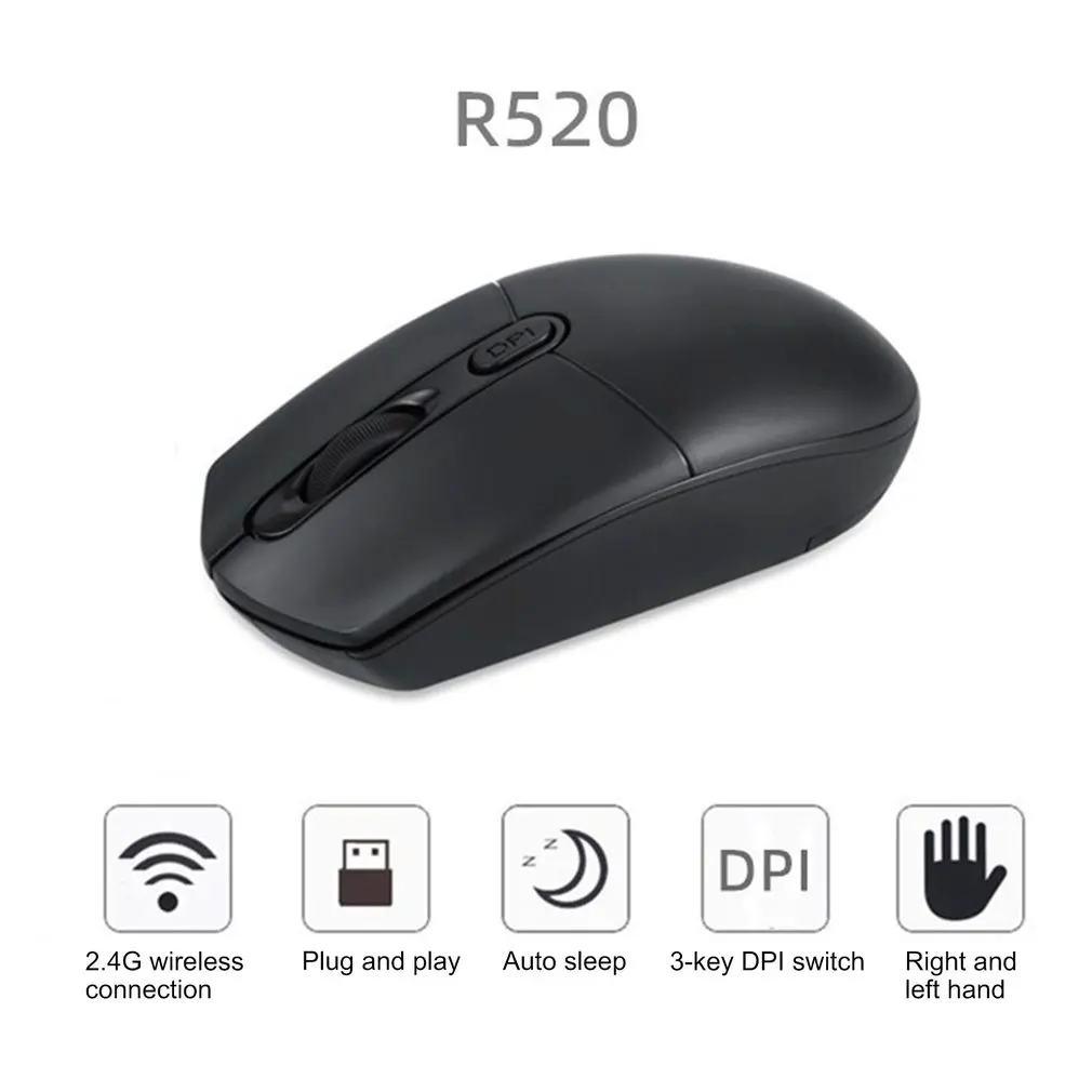 

New R520 Wireless Mouse Computer Accessories Ergonomic Computer Wireless Mouse Portable Mouse For Desktop Computer PC