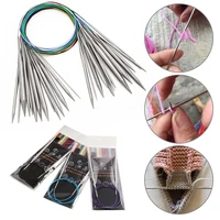 40100 cm circular knitting needles diy crafts weaving sewing pins round metal stainless steel crochet hook needlework supplies