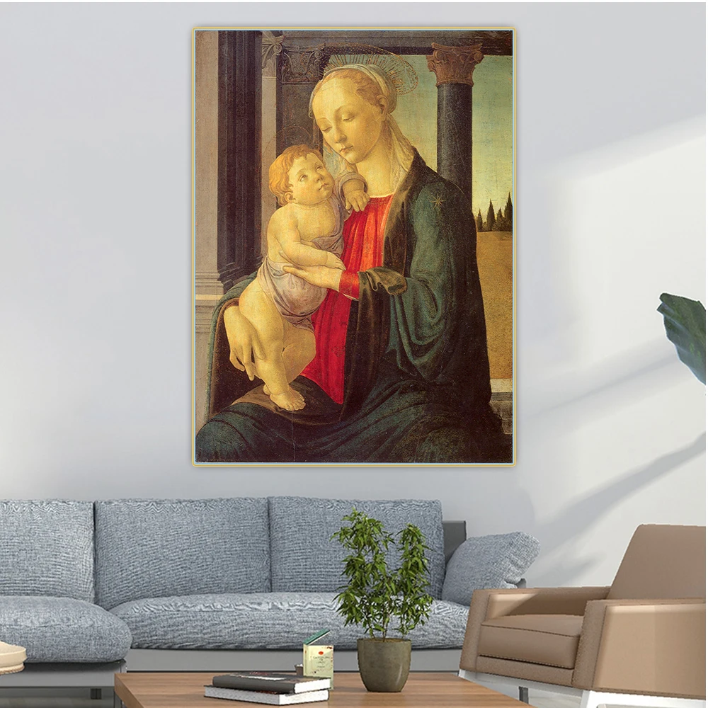 

Citon Sandro Botticelli《Madonna and Child》Canvas Oil Painting Artwork Picture Wall Background Decor Home Living room Decoration