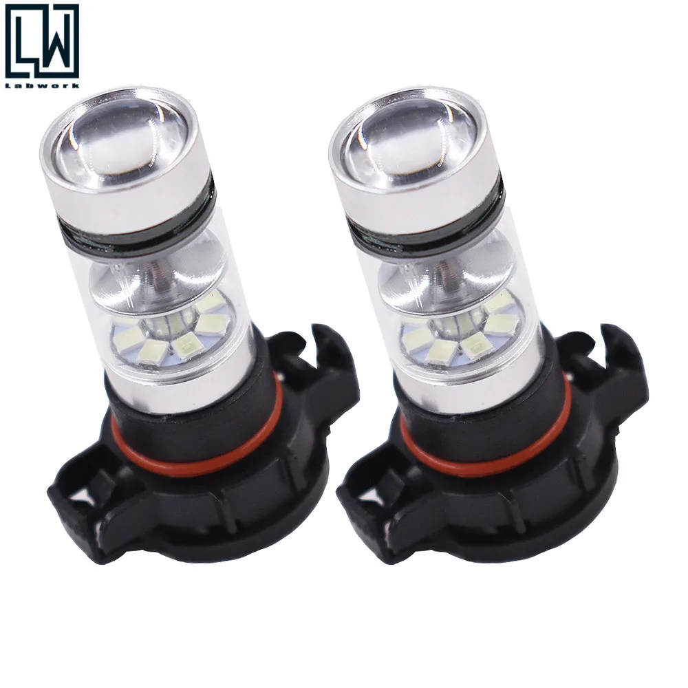 

2x H16 5202 PS24WFF 8000K Ice Blue 100W LED Fog Light Driving Bulb NEW