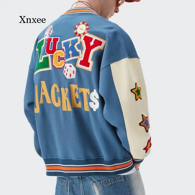 Hip Hop Baseball Jacket Streetwear Vintage Men High Quality Towel Embroidery Varsity Jackets Couple Autumn Bomber Coat Outwear